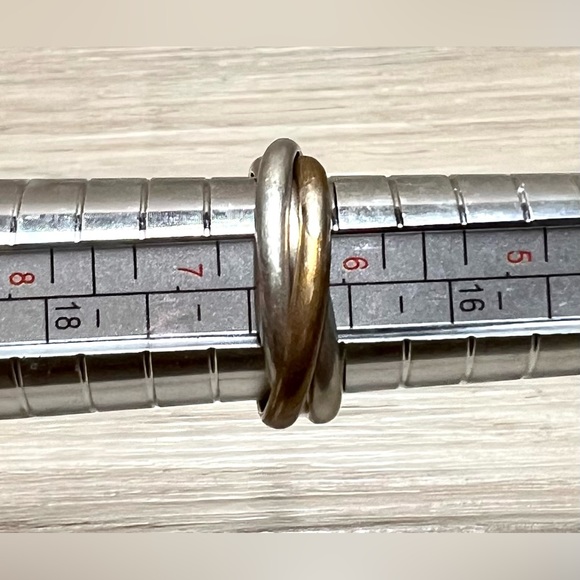 Vintage Sterling Silver Bi-Color 3 Band Rolling Ring, Size 6.5, 4.5g - Picture 7 of 7